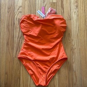 Cosabella M curvy orange one piece removable straps NWT Swimsuit hygienic Liner